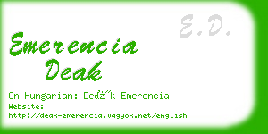 emerencia deak business card